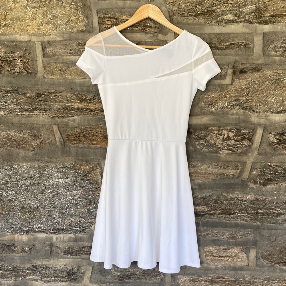 White dress with sheer panels